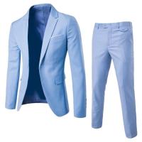 Trajes de boda elegantes para hombre, conjunto de 2 piezas, chaquetas, chaleco, pantalones, Blazers de lujo, traje Formal, moda clásica, disfraz completo 2024 - details 5