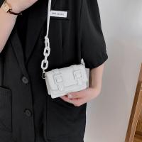Mini bolso de mensajero pequeño con hebilla de cinturón Retro para mujer, bolso de hombro cuadrado con cadena ligera de cuero PU - details 6