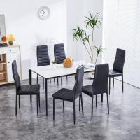 6 Sillas de Comedor, Sillas de Comedor Modernas, Asiento Grueso Acolchado, Respaldo Juego de Sillas de Cocina (Negro) - details 5