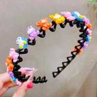 Horquilla coreana con flequillo doble, diadema con flores coloridas de princesa, aro de pelo ondulado para niños, diadema trenzada Kawaii con dientes para fiesta - details 6