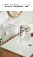 Jabonera De Pared Escurridor Jabonera Lavabo Baño Multifuncional Pequeños Ganchos Jabonera Estante - details 4