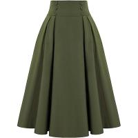 Falda Larga Solida de Cintura Alta Vintage Moda de Primavera-Verano 2024 - details 3