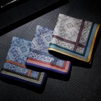 Pañuelo cuadrado de algodón Jacquard para hombres, toalla de bolsillo con flores de anacardo para caballeros, regalo de Navidad para fiesta de boda y Año Nuevo - details 0