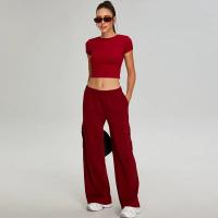 Camisetas deportivas informales y versátiles para mujer, camisetas ajustadas de secado rápido para correr, ropa de Yoga, Camiseta deportiva transpirable de manga corta para gimnasio - details 5