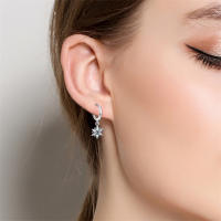 Pendientes de plata 925 con diseño de luna y estrellas, 2 pares para mujer, pendientes de hexagrama de plata de ley 925 para joyería de boda fina - details 4