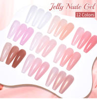 BOZLIN-Kit de Gel semipermanente UV LED para uñas, barniz para manicura, 12 piezas, Color rosa transparente - details 0