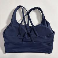 Sujetador deportivo cruzado de Color sólido para mujer, Top ajustado suave de alta resistencia, ropa interior de entrenamiento integral para gimnasio y Yoga con almohadilla para el pecho - details 4