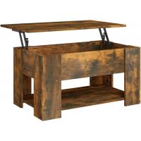 Mesa de centro, mesa auxiliar, consola lateral, salón, sofá, sala de estar, cafetería, muebles, mobiliario, madera contrachapada blanca, 79x49x41 cm - details 8