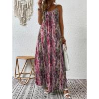 Vestido largo de verano sin mangas para mujer, estampado vintage, elegante cuello en V para fiesta en la playa - details 4