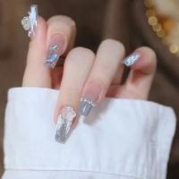 Pack de 24 piezas uñas removibles media y larga manicura parche uñas postizas - details 42