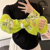 Hebilla de estilo chino impresa mangas de seda de hielo Anti-UV aislamiento UV gasa protector solar manga flor protección solar - details 6