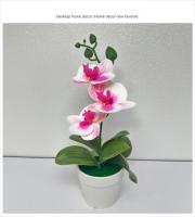 Nueva orquídea mariposa simulada de 26cm, regalos DIY, bonsái de orquídea Artificial, bonsái de flores artificiales para oficina interior y exterior - details 8
