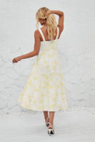 Vestido midi de satén con tirantes finos para mujer, abertura frontal, hueco - details 61