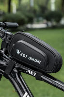 WEST BIKING-bolsa impermeable para cuadro delantero de bicicleta, con logotipo reflectante, para tubo superior de MTB, almacenamiento multicapa, accesorios para ciclismo - details 2