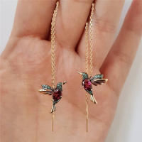 Pendientes de colibrí para mujeres y niñas, pendientes colgantes elegantes con borlas, joyería de moda, regalos de cumpleaños para el Día de San Valentín - details 3