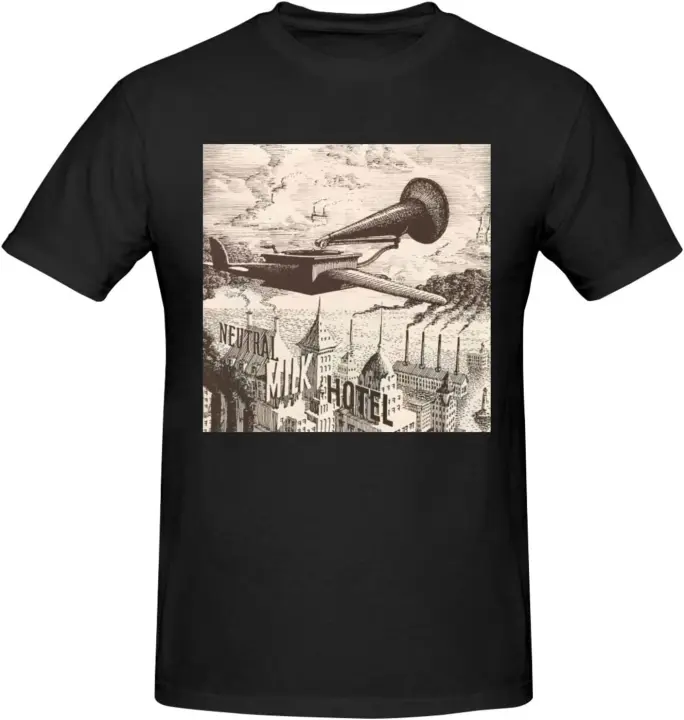 Camisa Neutral Music Milk and Hotel para hombre, camiseta de manga corta de algodón puro, SoftT, negro - 1