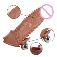 Empaque privado SEXY Extensor Realista Anillo Vibrador Funda para Pene Aumento Retraso de Eyaculación Condón Reutilizable Juguetes Sexuales para Hombres - details 5