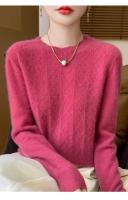 Elegante Suéter de Lana 100% Cuello Redondo, Manga Larga, Moda de Invierno para Mujeres - details 23