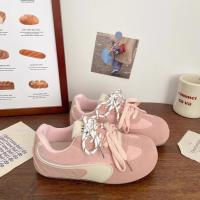 Zapatos de entrenamiento Rosa alemán junta femenina fea linda 2025 primavera y verano nuevo nicho chic puff pan zapatos Forrest Gump zapatos blancos - details 0