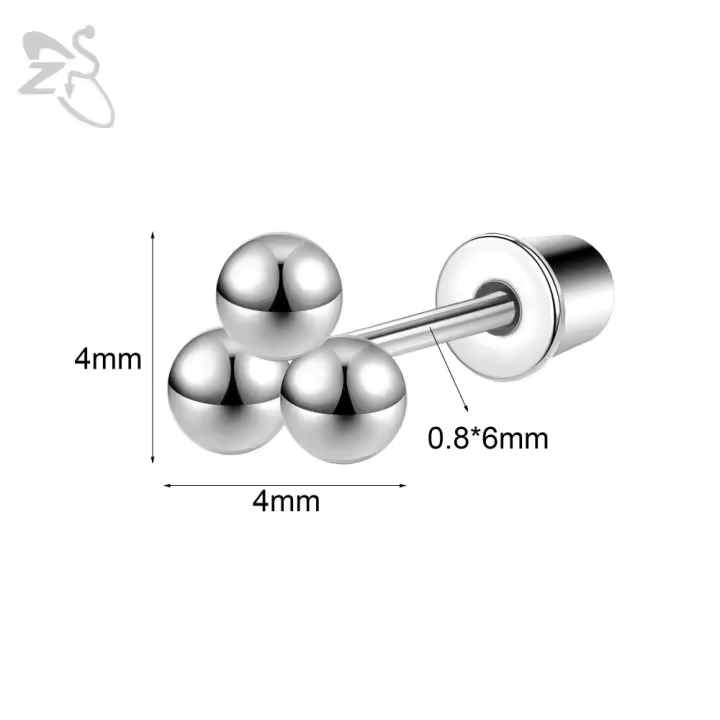 ZS-pendientes de tuerca de acero inoxidable para niños y mujeres, joyería de Piercing de hélice de cartílago, flor linda, mariposa, 1 pieza, 20G - 1