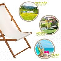 medidas 59x106x94 cm, asiento beige, respaldo reclinable, 3 posiciones, Mecedora jardín exterior, Mueble terraza - details 5
