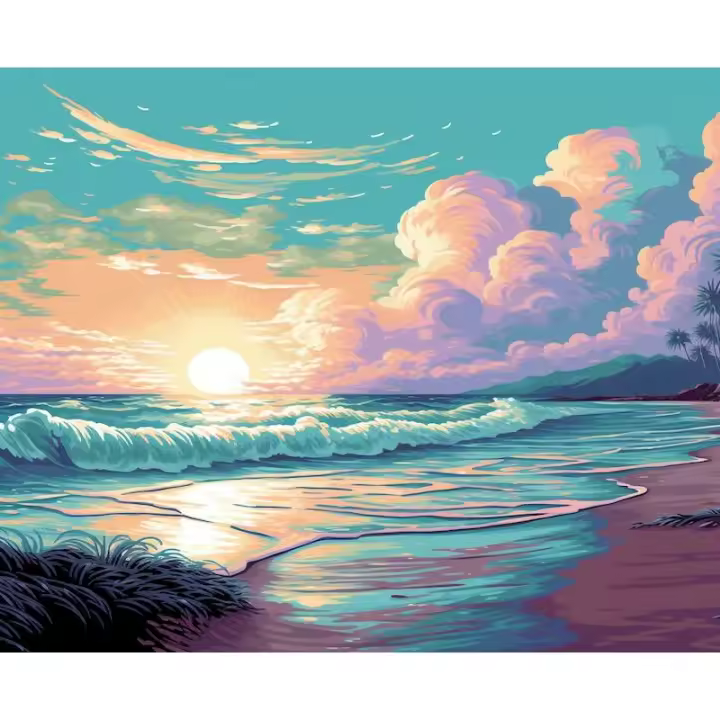 RUOPOTY Arte Moderno de Pintura por Números Paisaje de Lienzo de Propileno - 1