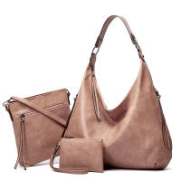 Bolso de hombro de piel sintética para mujer, conjunto de tres piezas, suave - details 33