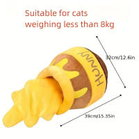 1 nido para gatos con forma de tarro de miel, cálido, suave y cómodo para otoño e invierno, con almohadilla gruesa interior extr - details 4