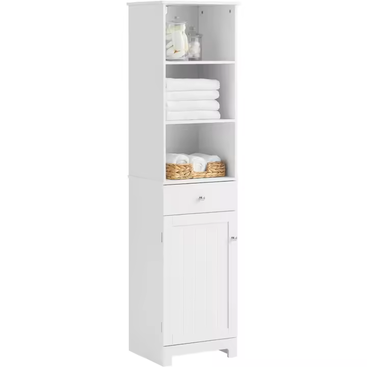 baño, Armario Alto baño,161 x 40 x 35 cm,ES (Blanco) - 1