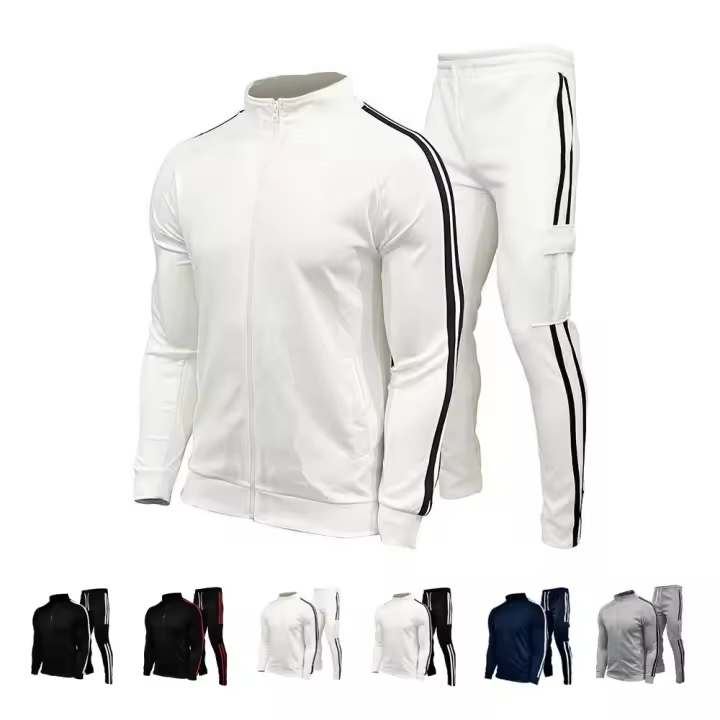 Conjunto de 2 piezas para correr, traje deportivo informal con cremallera y pantalones de chándal, chándal de manga larga - 1