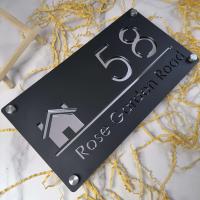 Placa de Número de Casa Moderna de Acrílico Cortado Láser Personalizado - details 20
