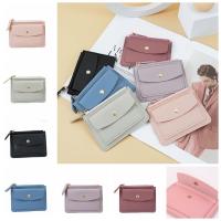 Monedero de cuero multifuncional para mujer, tarjetero pequeño con cremallera Simple, cartera corta para mujer - details 0