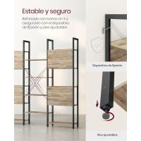 Estantería de Almacenamiento, con 14 Estantes, Marco de Metal, para Sala de Estar, Estudio, Oficina, Estilo Industrial, 24 x 158 x 166 cm, Marrón Rústico y Negro - details 32