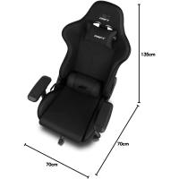 DR110 - Silla Gaming Profesional, Tejido Tejido Alta transpirabilidad, reposabrazos 4D, Ruedas silenciosas, pistón Clase 4, inclinación, cojín Lumbar y Cervical, Color Negro - details 2