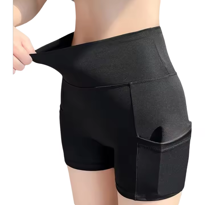 Pantalones cortos de Yoga, mallas para mujer, medio pantalones cortos de ciclismo con bolsillo, pantalones cortos deportivos de cintura alta para motorista, pantalones cortos de gimnasio para mujer, pantalones de Fitness con realce de cadera - 1