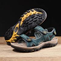 Sandalias de Cuero Genuino para Hombre Novedad de Verano, Talla Grande 38-48, Zapatos Casuales para Exteriores - details 25