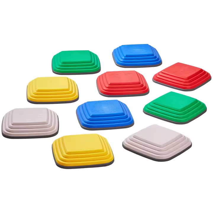 SucceBuy Piedras de equilibrio de 10 piezas para niños, capacidad de 220 libras, piedras sensoriales antideslizantes para niños pequeños, juguetes de juego de obstáculos para niños de 3 a 8 años, juegos en interiores y exteriores - 1
