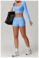 Shorts Deportivos de Cintura Alta y Adelgazados Mango de Melocotón para Yoga y Estiramiento - details 6