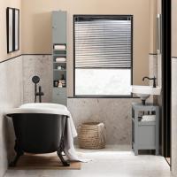 Mueble de Baño de Alto Estante Estanterías con 2 Puertas y Cajón Blanco Tamaño 20x20x180cm - details 28