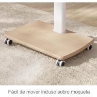 Soporte TV de Pie con Ruedas Blanco para Pantallas de 32 a 70 Pulgadas,Giro de 60 ° ,MAX VESA 600*400mm,Ajuste de Altura,Gestión de Cables, Soporte TV Ruedas con 2 Estantes y Base Madera - details 1