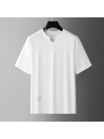 Camiseta de manga corta de moda transpirable con cuello en V, versátil, ligera, de lujo, informal para hombre, ideal para verano. - details 2