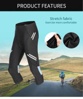 WOSAWE Pantalones de Ciclismo para Hombres Largos de Bicicleta 3D con Gel Compresión Transpirable Material de Poliéster Estilo Normal - details 0