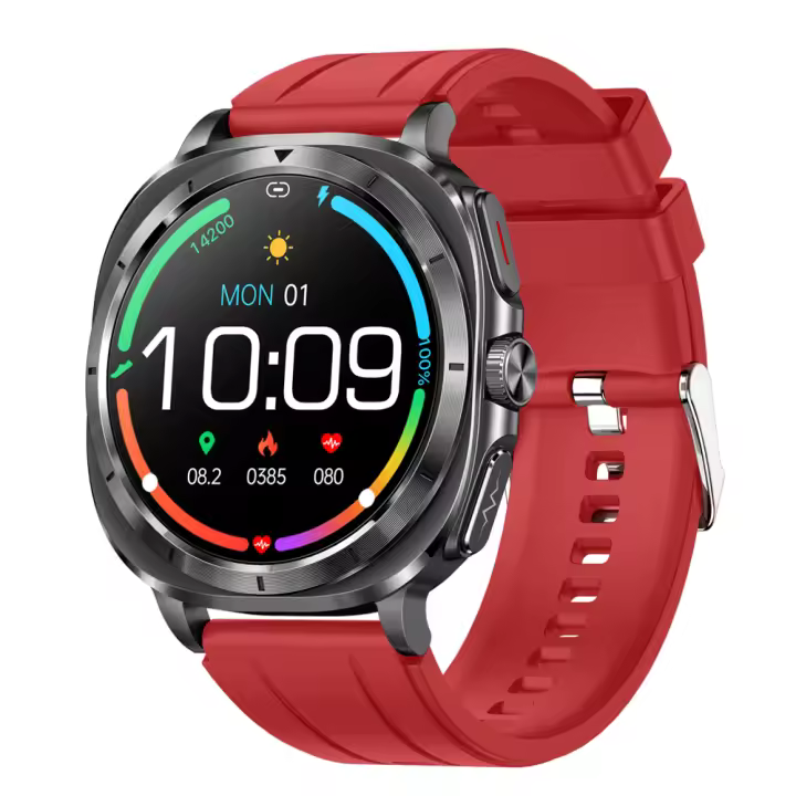 Reloj inteligente ET492 con Bluetooth, detección de ritmo cardíaco, llamada SOS, NFC, linterna, modo deportivo, asistente de voz, AMOLED, novedad de 2025 - 1
