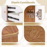 Armario de Juguetes para Niños, Estantería Infantil de Madera con Estante Abierto, 2 Cajones y 2 Puertas, Mueble Multifuncional para Salón, Dormitorio, Guardería, Jardín de Infancia (Natural) - details 3