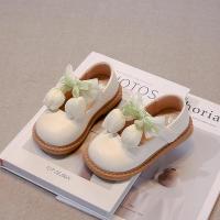 Zapatos de cuero para niños y niñas, zapatillas versátiles informales antideslizantes con lazo de princesa, fondo suave, a la moda, novedad de otoño, 2024 - details 3