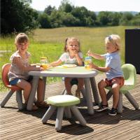 Mesa Infantil Niño de Plástico, Tablero Verde y Patas Beige, para Interior y Exterior - details 12
