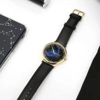 Dugary 40 mm reloj de cuarzo cultural de la ciudad prohibida de China Polaris reloj de moda masculino correa de cuero incrustada en cristal - details 6