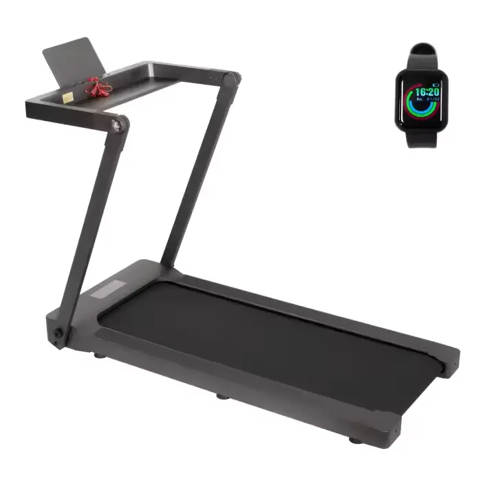 Cinta de Correr Plegable Motor sin escobillas, Velocidad Ajustable hasta 10-12km/h, Potencia de 980-1200W, Superficie de Carrera 40x110cm, Viene con una pulsera deportiva de monitor de frecuencia cardíaca - 1