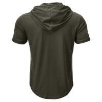 Hombres Deportes Fitness Casual al aire libre de manga corta camiseta con capucha Top Henley Shirt. - details 18