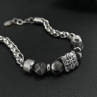 Pulsera cruzada de acero inoxidable para hombre – Pulsera minimalista de eslabones de cadena – Joyería de moda y versátil inspirada en el punk - details 4